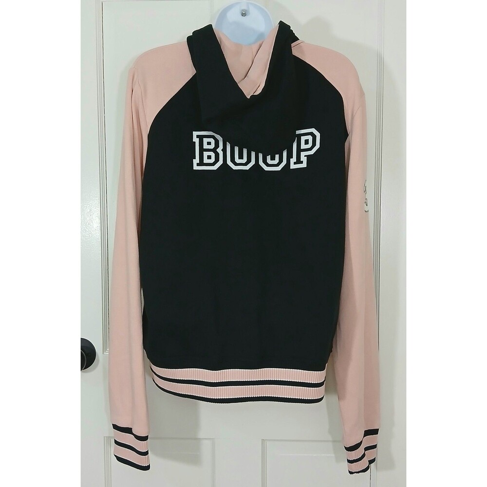 ​Universal Studios Betty Boop Varsity Jacket Large Pink Black Hoodie Letterman - Picture 8 of 16